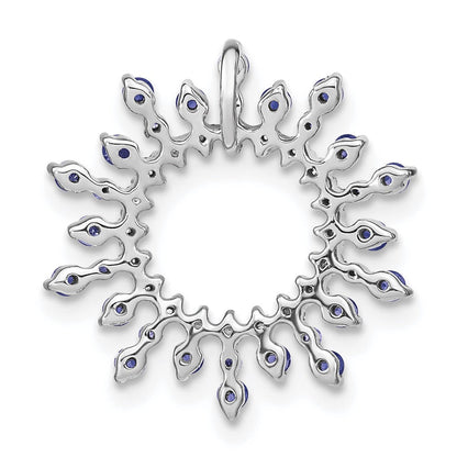 14K Weißgold 14K Weißgold Tansanit und Diamant Schneeflocke Kette Anhänger