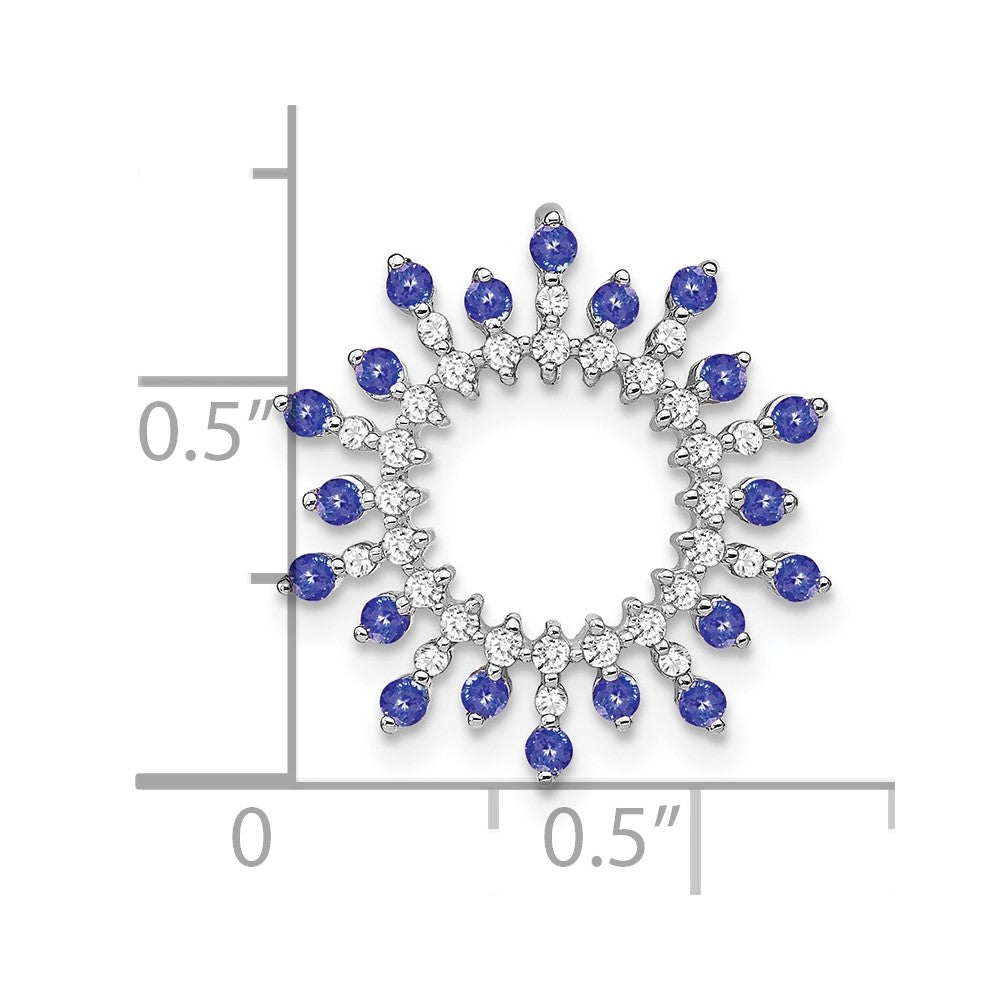 14K Weißgold 14K Weißgold Tansanit und Diamant Schneeflocke Kette Anhänger
