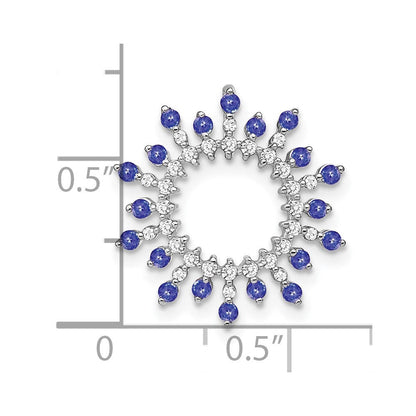 14K Weißgold 14K Weißgold Tansanit und Diamant Schneeflocke Kette Anhänger