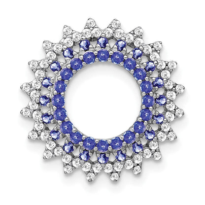 14K Weißgold 14K Weißgold Tansanit und Diamant Sonnenstrahl Kette Anhänger