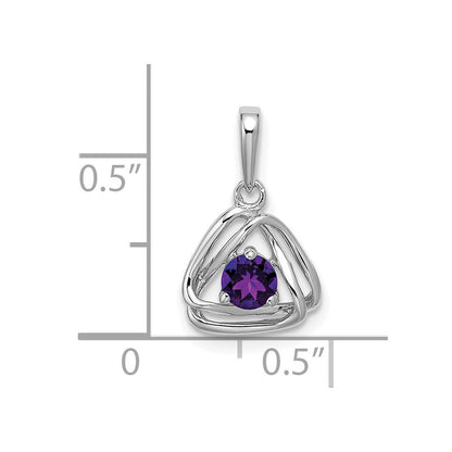 14K Weißgold Amethyst-Dreieck-Anhänger
