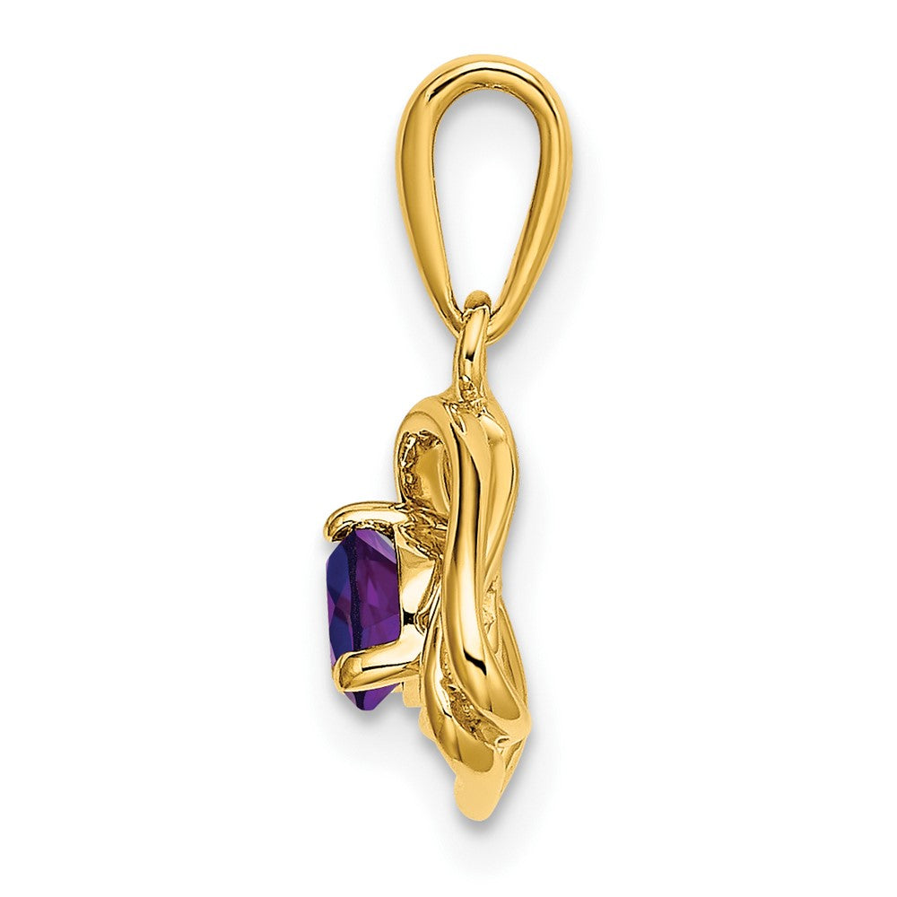 14K Gelbgold Amethyst-Dreieck-Anhänger