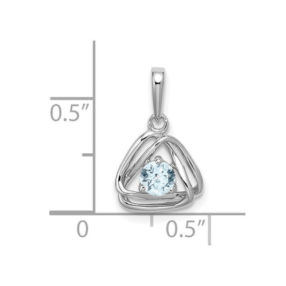 Aquamarin-Dreieck-Anhänger aus 14K Weißgold
