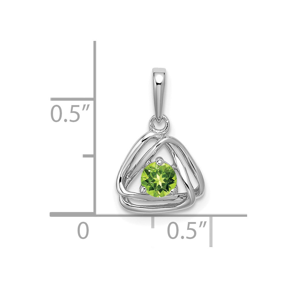 14K Weißgold Peridot-Dreieck-Anhänger