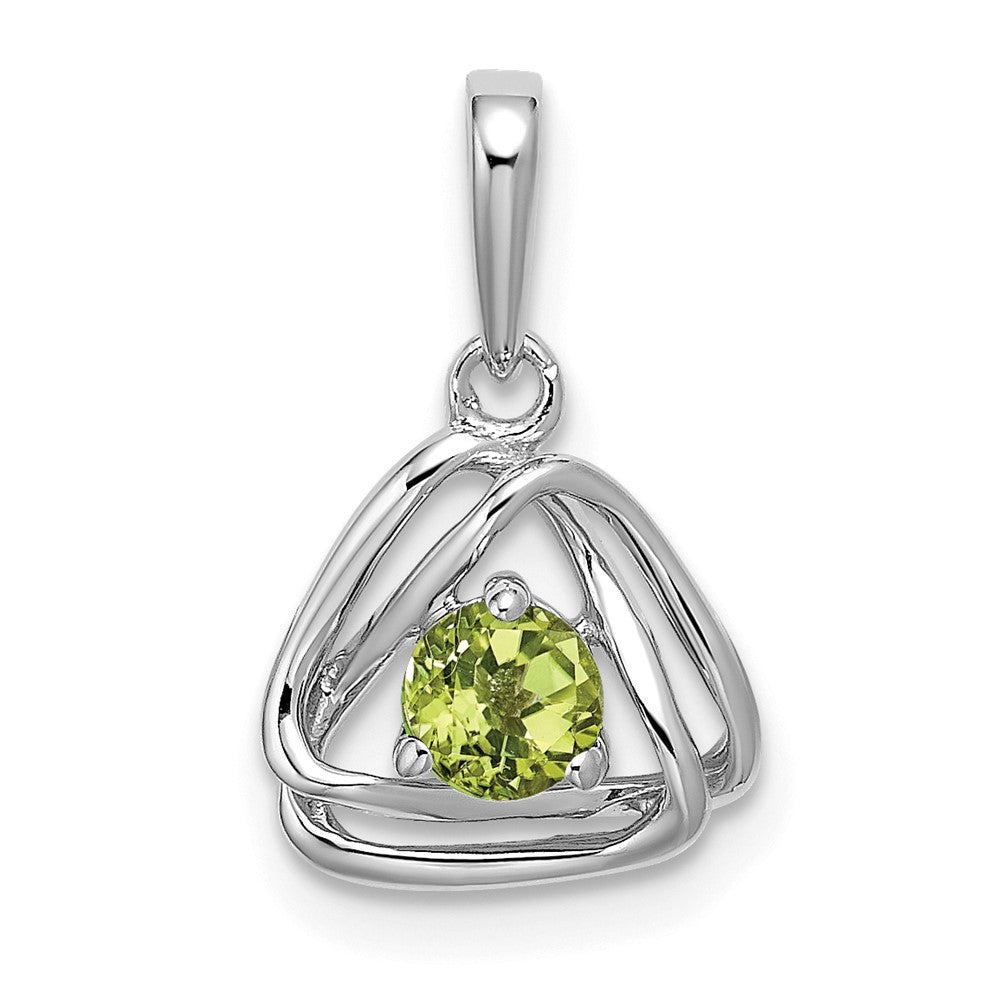 14K Weißgold Peridot-Dreieck-Anhänger