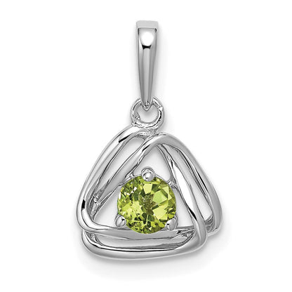 14K Weißgold Peridot-Dreieck-Anhänger