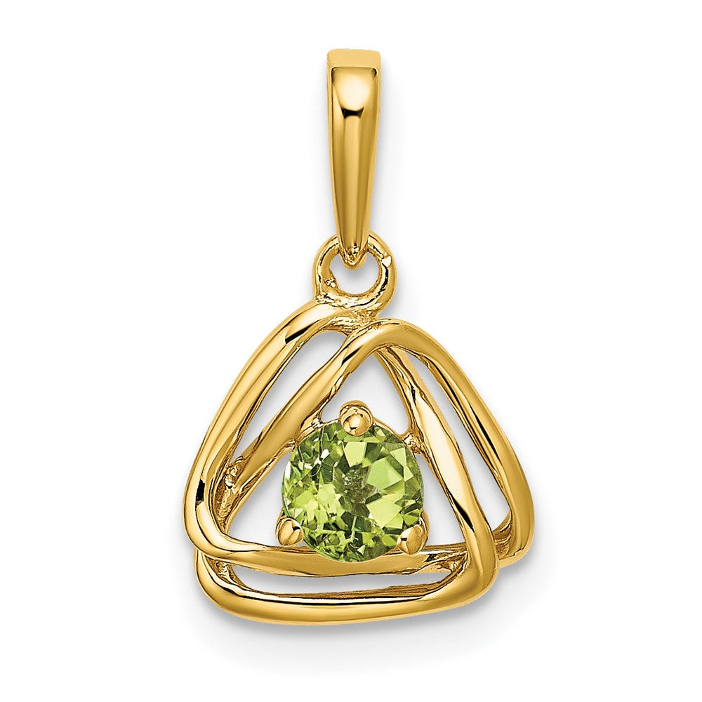 14K Gelbgold Peridot-Dreieck-Anhänger