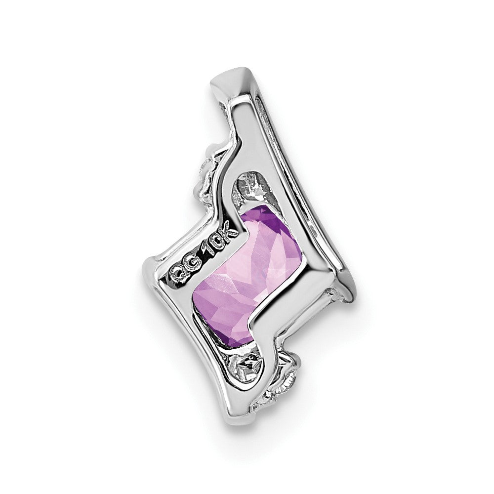 Sterling Silber Antik-Kissenschliff-Amethyst- und Echt-Diamant-Anhänger