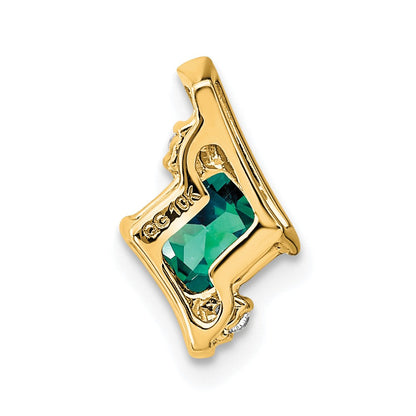 10K Gelbgold Kissen Cr. Alexandrite und Diamant Kette Anhänger