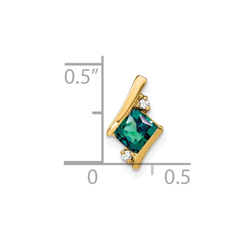 10K Gelbgold Kissen Cr. Alexandrite und Diamant Kette Anhänger
