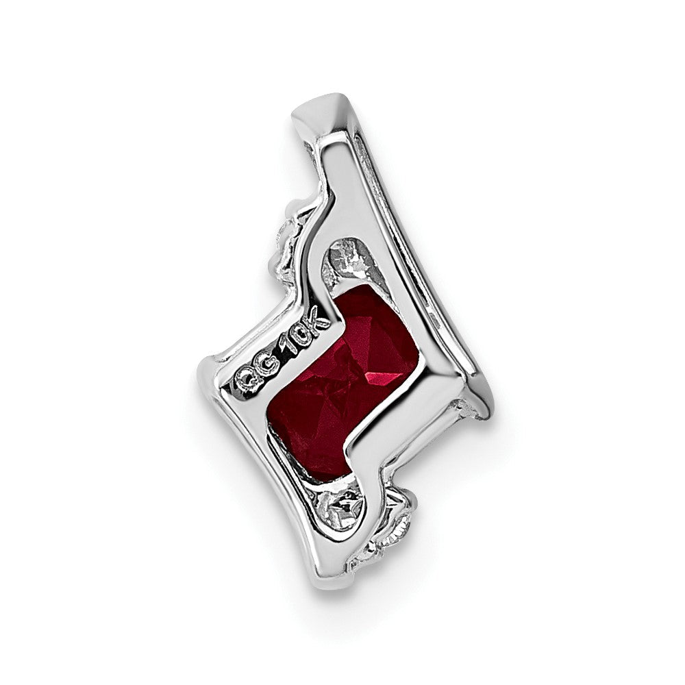 Sterlingsilber Antik Kissen Cr. Rubin und Diamant Anhänger