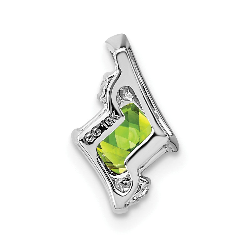 Sterling Silber Antik-Kissenschliff-Peridot- und Echtdiamant-Anhänger