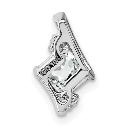 10K Weißgold Kissen Topas und Diamant Kette Anhänger