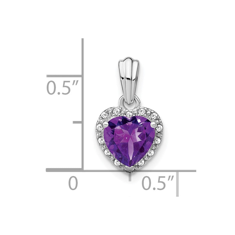 Sterling Silber Amethyst- und Echtdiamant-Anhänger