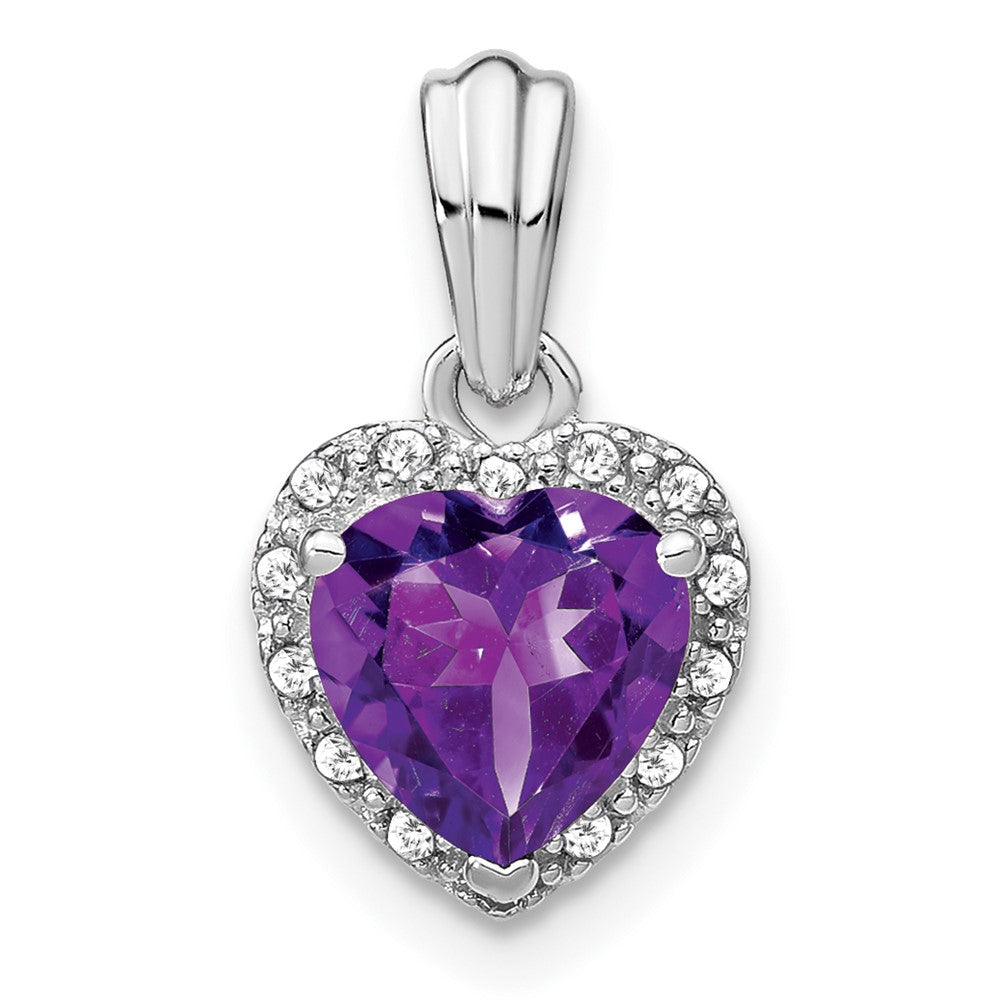 Sterling Silber Amethyst- und Echtdiamant-Anhänger