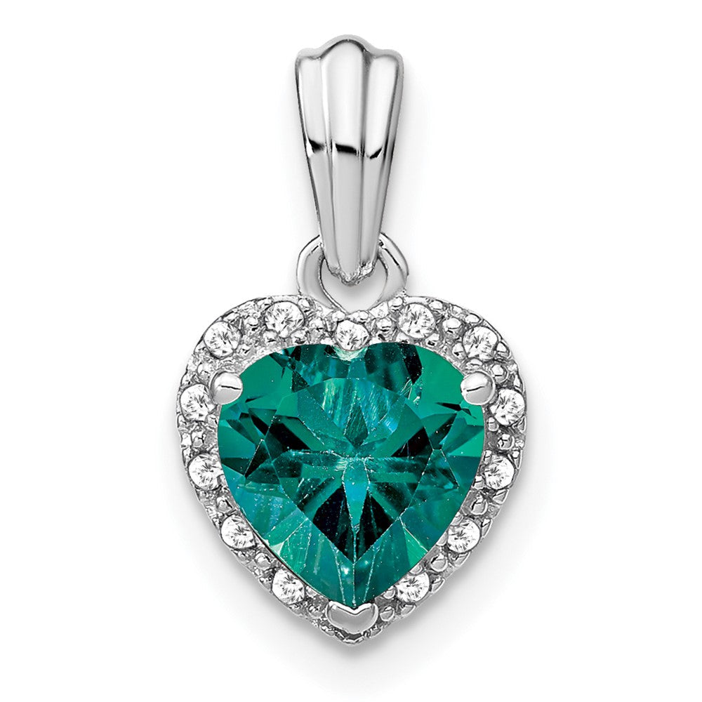 Sterling Silber Anhänger mit synthetischem Alexandrit und echten Diamanten