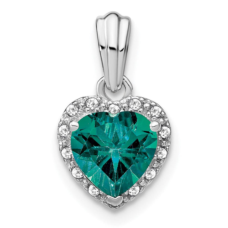 Sterling Silber Anhänger mit synthetischem Alexandrit und echten Diamanten