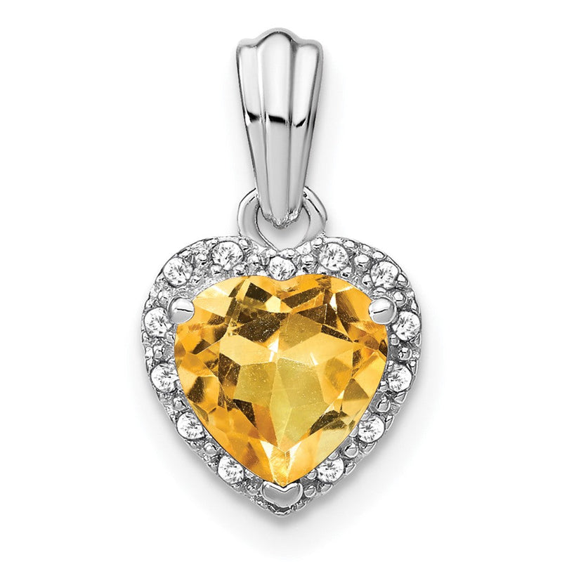 Sterling Silber Anhänger mit Citrin und echten Diamanten