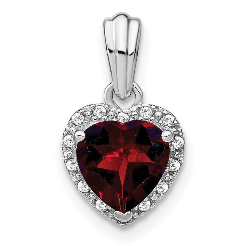 Anhänger aus Sterlingsilber mit Granat und echtem Diamant