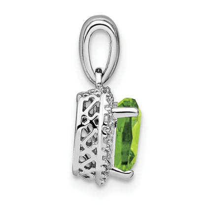 Sterling Silber Peridot- und Echtdiamant-Anhänger