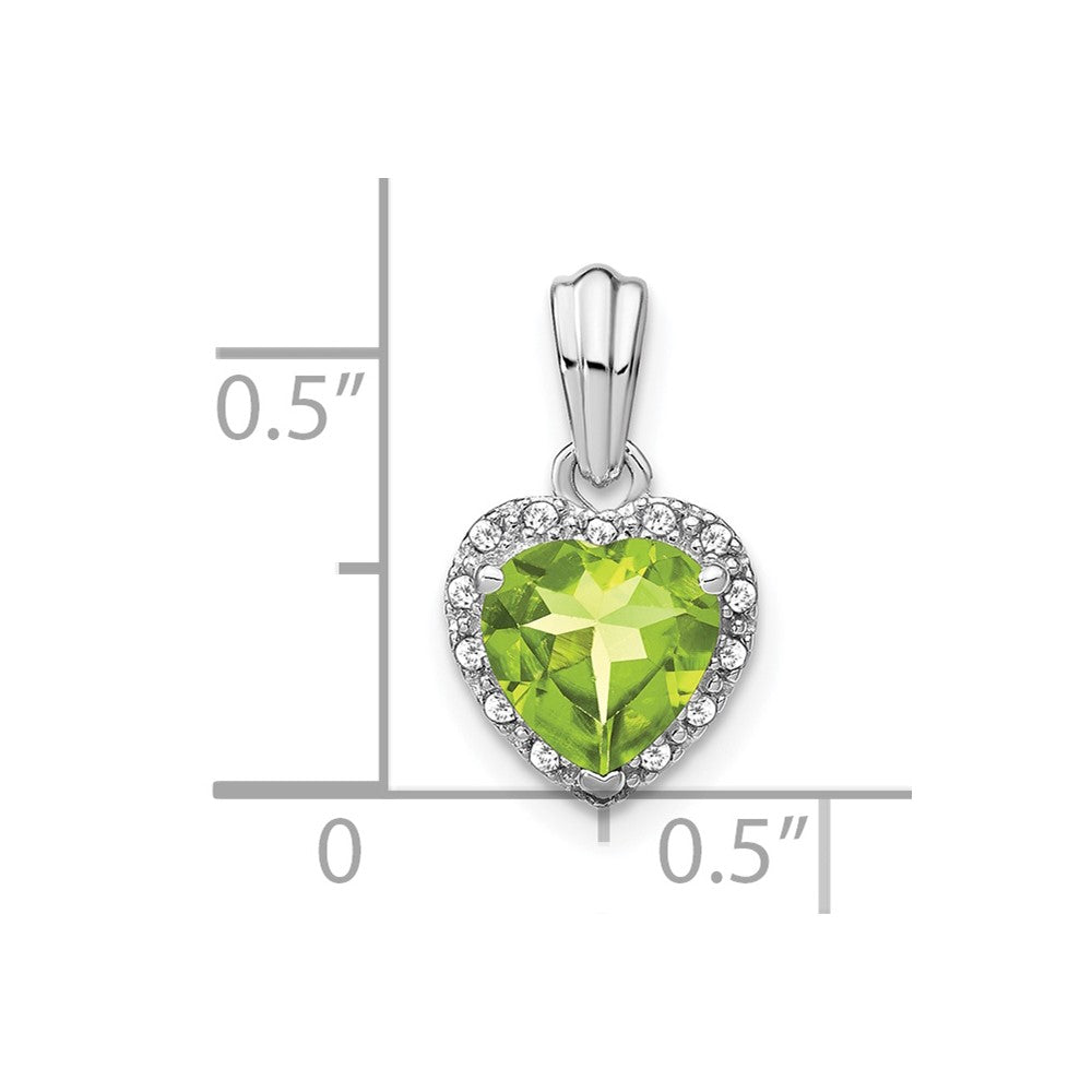 Sterling Silber Peridot- und Echtdiamant-Anhänger