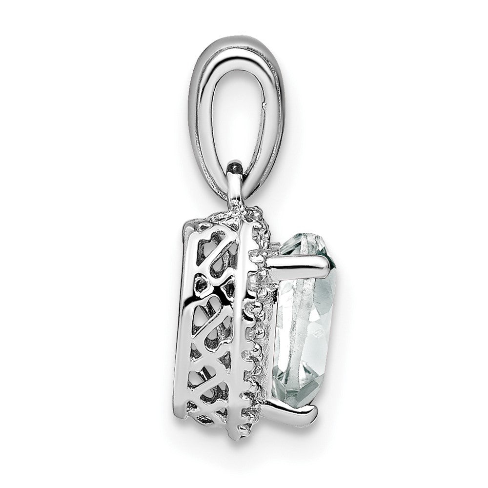Sterling Silber Anhänger mit weißem Topas und echtem Diamant