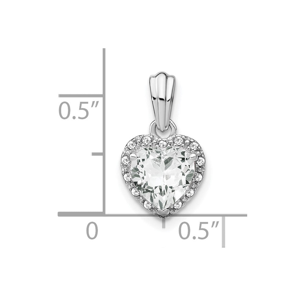 Sterling Silber Anhänger mit weißem Topas und echtem Diamant