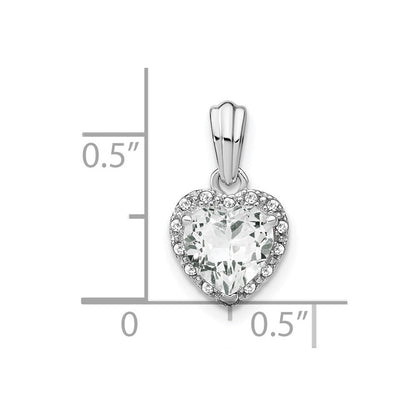 Sterling Silber Anhänger mit weißem Topas und echtem Diamant