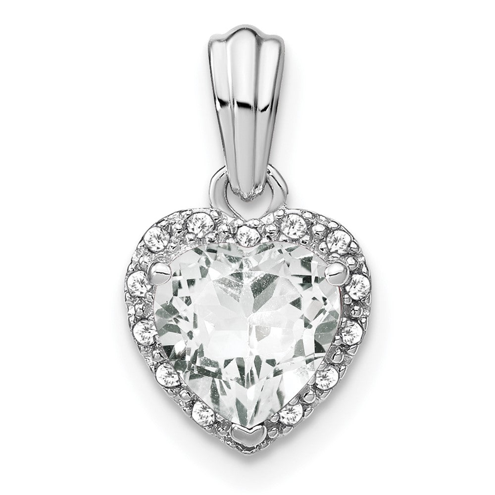 Sterling Silber Anhänger mit weißem Topas und echtem Diamant