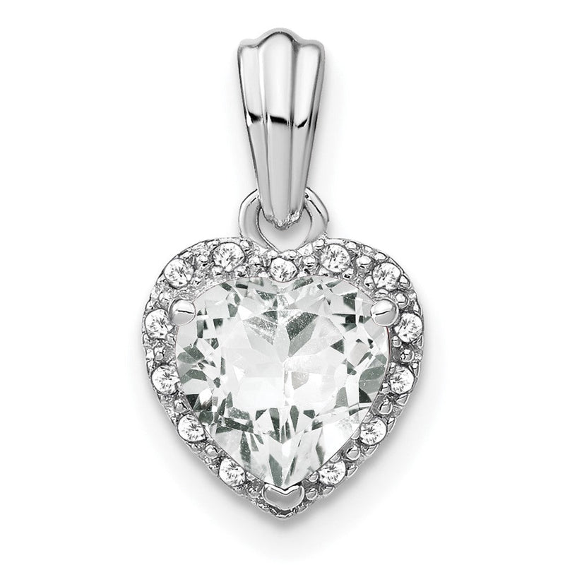 Sterling Silber Anhänger mit weißem Topas und echtem Diamant
