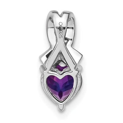Sterling Silber Anhänger mit Amethyst und echtem Diamant