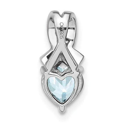 Sterling-Silber-Anhänger mit Aquamarin und echtem Diamant