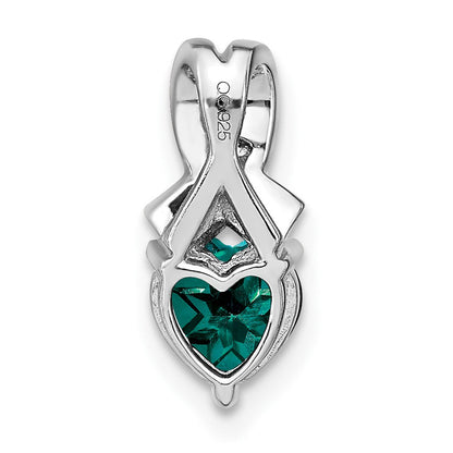 Sterling Silber Anhänger mit synthetischem Alexandrit und echten Diamanten