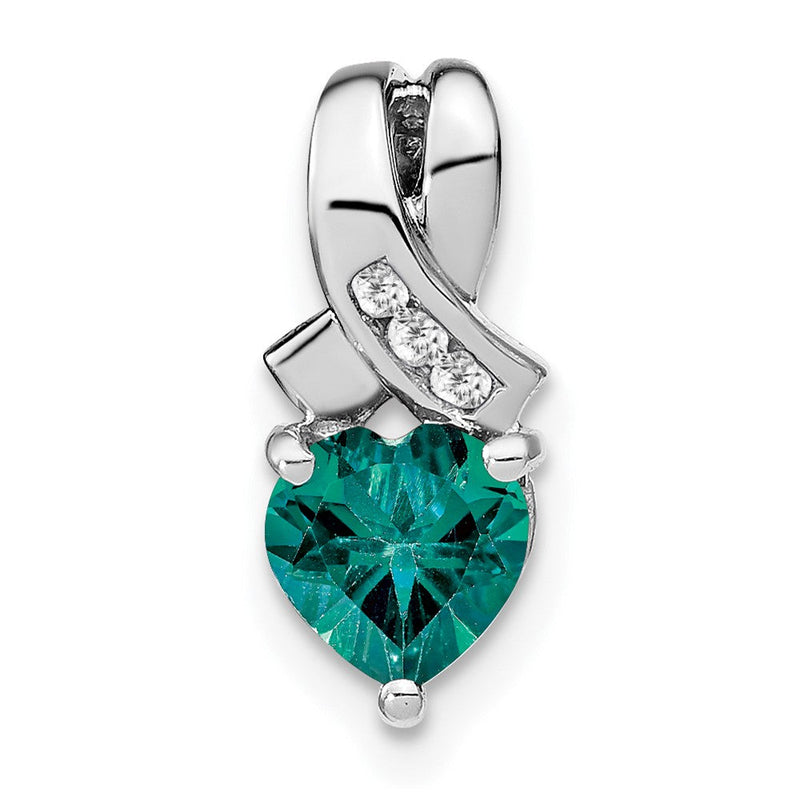 Sterling Silber Anhänger mit synthetischem Alexandrit und echten Diamanten