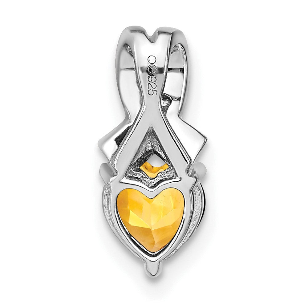 Anhänger aus Sterlingsilber mit Citrin und echtem Diamant