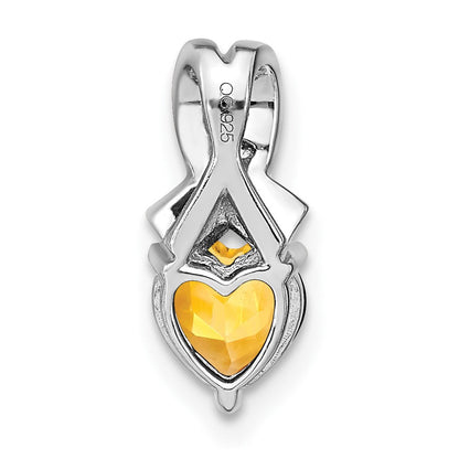 Anhänger aus Sterlingsilber mit Citrin und echtem Diamant