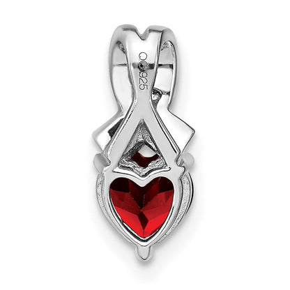 Sterling-Silber-Anhänger mit Granat und echten Diamanten