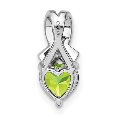 Sterling Silber Anhänger mit Peridot und echtem Diamant