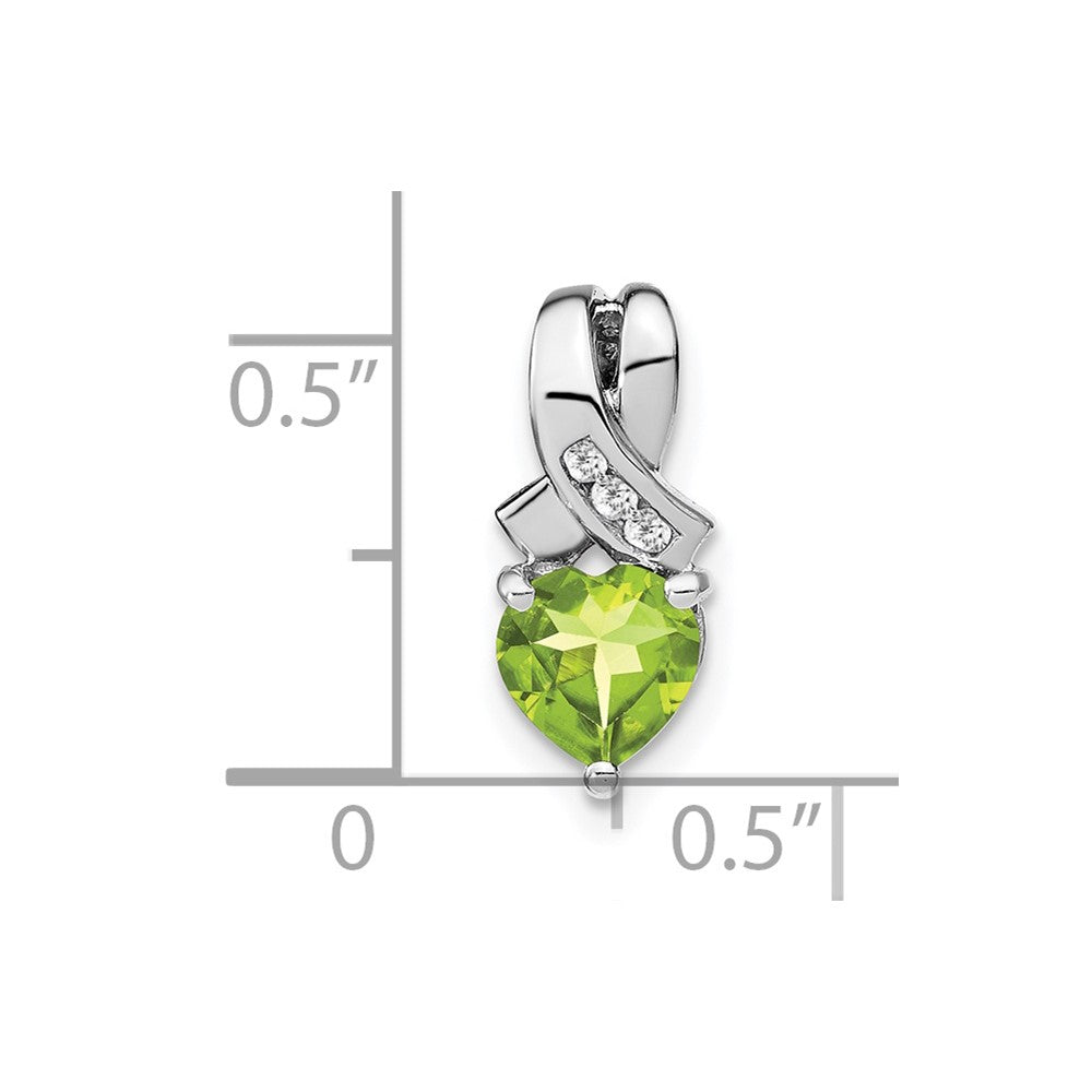 Sterling Silber Anhänger mit Peridot und echtem Diamant