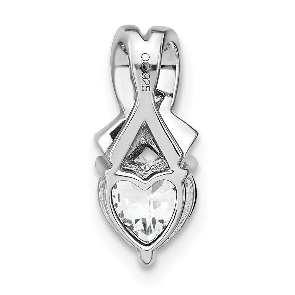 Sterling Silber Anhänger mit Weißtopas und echtem Diamant