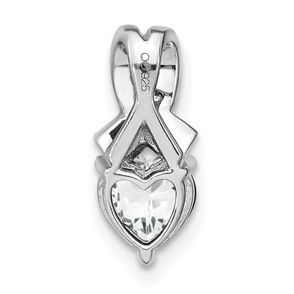 Sterling Silber Anhänger mit Weißtopas und echtem Diamant