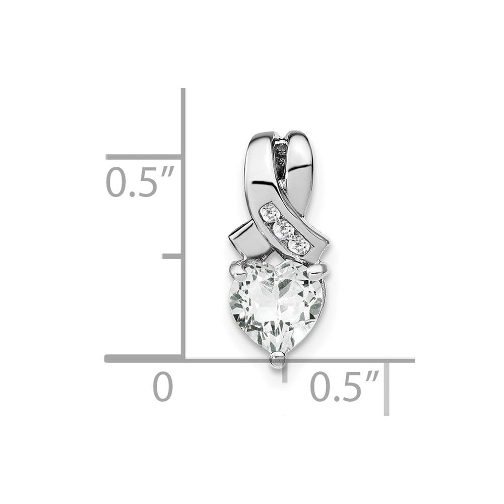 Sterling Silber Anhänger mit Weißtopas und echtem Diamant