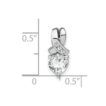 Sterling Silber Anhänger mit Weißtopas und echtem Diamant