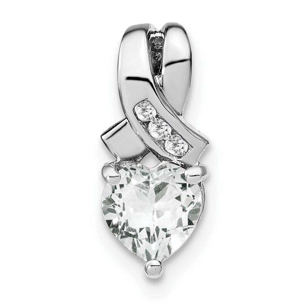 Sterling Silber Anhänger mit Weißtopas und echtem Diamant