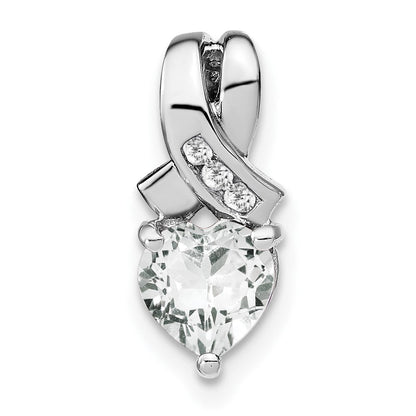 Sterling Silber Anhänger mit Weißtopas und echtem Diamant