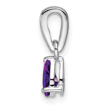 10K Weißgold Tropfen Amethyst und Diamant Anhänger