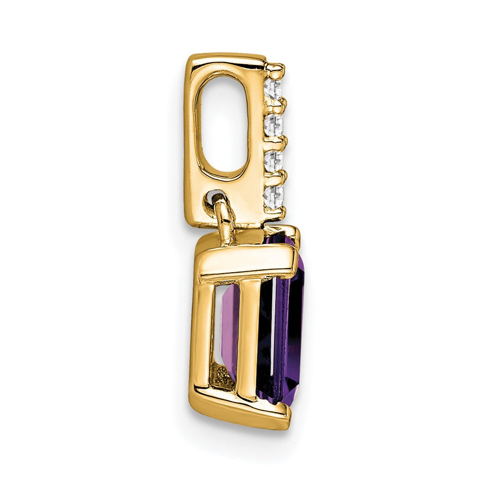 10K Gelbgold Amethyst und Diamant Anhänger