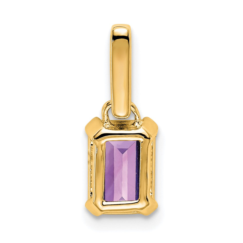 10K Gelbgold Amethyst und Diamant Anhänger