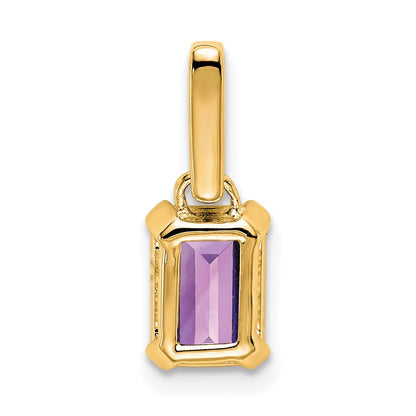 10K Gelbgold Amethyst und Diamant Anhänger
