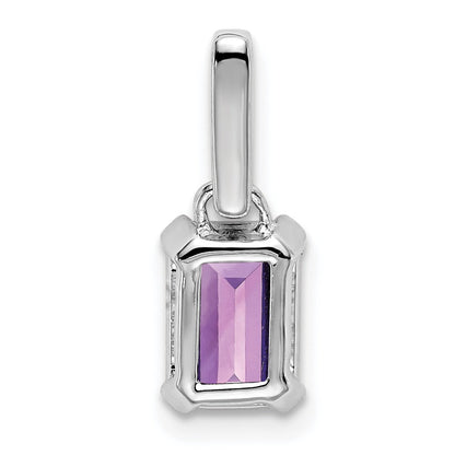 14K Weißgold Amethyst und Diamant Anhänger